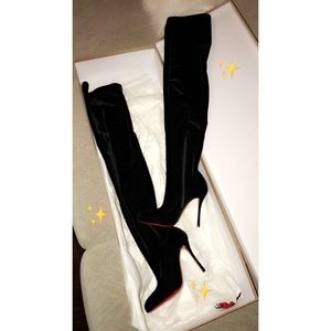 Christian Louboutin classe velvet thigh high boots
